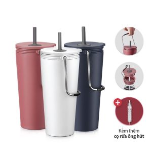 LHC4268WHT - Bình giữ nhiệt có ống hút LocknLock Bucket Tumbler with Straw - Màu trắng ý nghĩa BGNQBV145