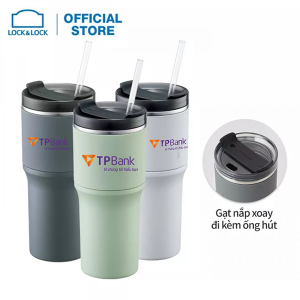 Bình giữ nhiệt LocknLock Metro Drive LHC4277 650ml kèm ống hút và cọ rửa in logo TPBank MK Tiện dụng BGNQBV24