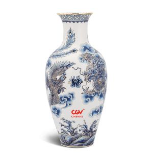 Bình hoa Minh Long quà tặng Vẽ Tứ Linh – 40cm In Logo quà tặng CGV HG Tiện dụng BHLGQBV24