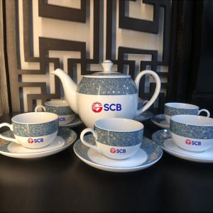 Bộ Ấm trà Minh Long quà tặng 0.8L – Camellia – Diệp Lục In Logo quà tặng SCB HG Cao Cấp Giá Rẻ ACLGQBV48