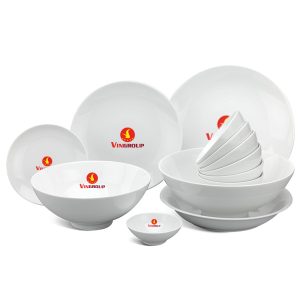 Bộ đồ ăn 10 người 35 sản phẩm – Daisy – Trắng In Logo VinGroup HG