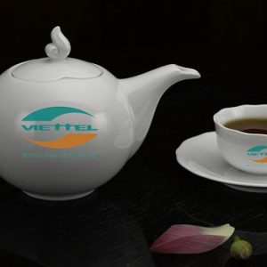 Bộ Ấm chén Minh Long quà tặng 0.7 L Mẫu Đơn Trắng Giá In Logo quà tặng đẹp Ý Nghĩa ACLGQBV22