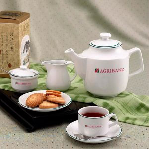 Bộ trà Minh Long quà tặng 0.7 L Jasmine Kẻ Chỉ Xanh In Logo quà tặng Agribank HG Giá Tốt Sang Trọng ACLGQBV51