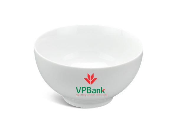 Chén Sứ Ăn Cơm Minh Long Camellia – TrắngIn Logo VP Bank HG
