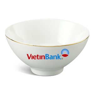 Chén Sứ Ăn Cơm Minh Long Daisy IFP – Chỉ Vàng In Logo VietinBank HG