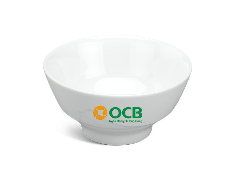 Chén Sứ Ăn Cơm Minh Long Loa Kèn – Trắng In Logo OCB Bank HG Chén Sứ Ăn Cơm Minh Long Loa Kèn – Trắng In Logo OCB Bank HG