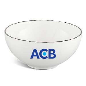 Chén Sứ Ăn Cơm Minh Long Ngọc Biển – Chỉ Bạch Kim In Logo ACB HG