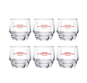 Bộ Ly thủy tinh in logo đại hội mặt trận Theo Yêu Cầu LTTLGQBV10