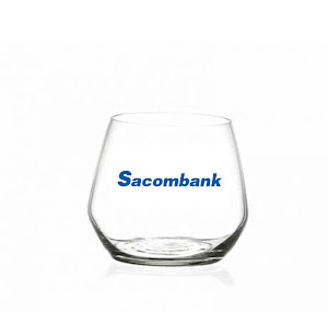 Ly thủy tinh in logo ngân hàng Sacombank cho doanh nghiệp LTTLGQBV25