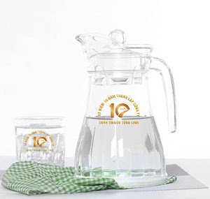 Bình thủy tinh in logo làm quà tặng kỷ niệm Cao Cấp BLOQBV13