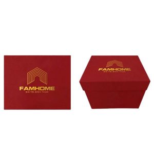 Hộp Xi Đỏ Quà Tặng Lót Lụa In Logo Cao Cấp Famhome - HXĐ9