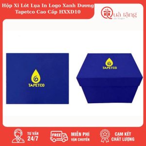 Hộp Xi Lót Lụa In Logo Xanh Dương Tapetco Cao Cấp HXXD10