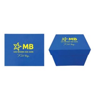 Hộp Xi Xanh Dương Lót Lụa In Logo MB Bank HXXD7