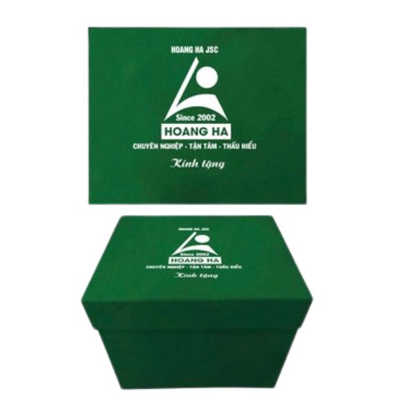 Hộp Xi Xanh Lá Lót Lụa In Logo Cao Cấp Hoang Ha JSC - HXXL6 2 Hộp Xi Xanh Lá Lót Lụa In Logo Cao Cấp Hoang Ha JSC – HXXL6