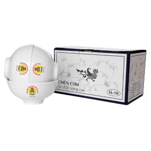 Bộ Chén Sứ Ăn Cơm Minh Long Jasmine Trắng Trơn In Logo Công Đoàn Nhà Máy Nhiệt Điện 1