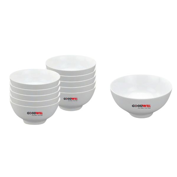Giới Thiệu Về Mẫu Sản Phẩm Độc Đáo Chén Sứ Ăn Cơm Minh Long 11.5cm – Jasmine Trắng Sang Trọng In Logo Goodwill CSILGML25