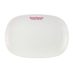Dĩa Chữ Nhật Trắng Trơn In Logo Seoul Express Quà Tặng Cho Sự Kiện DCN3