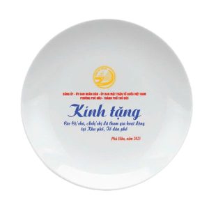 Dĩa Sứ In Logo Trắng Trơn Dành Cho Doanh Nghiệp DT5