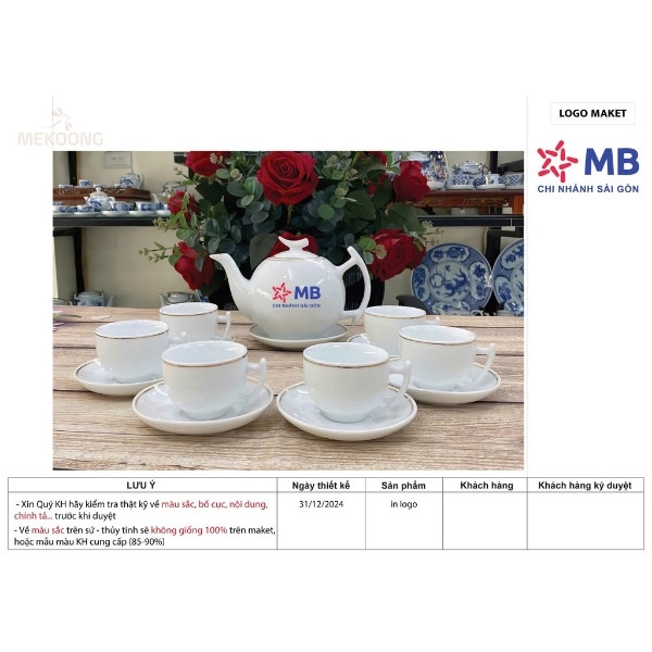 Hình Ảnh Thực Tế Về Mẫu Sản Phẩm Ấm Chén In Logo Ngân Hàng MB Quà Tặng Bát Tràng – Trăng Khuyết ACILGBT71