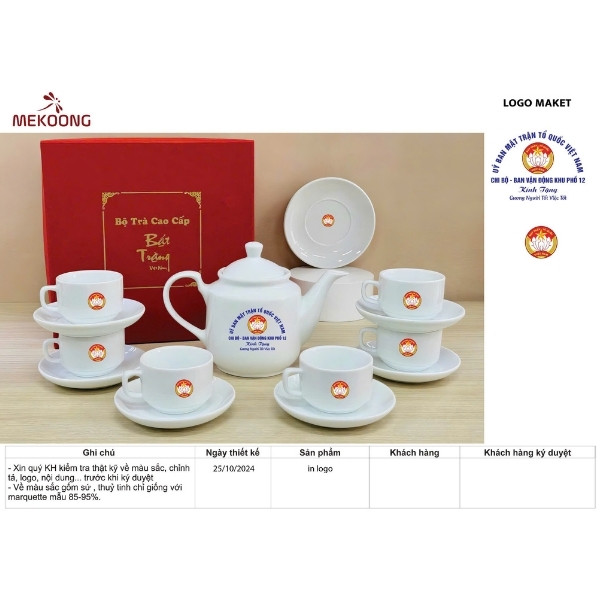 Hình Ảnh Mẫu Về Sản Phẩm Ấm Chén In Logo Quà Tặng Bát Tràng Trắng Trơn Giá Rẻ ACILGBT90