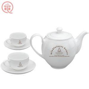 Ắm Chén In Logo Quà Tặng Be Here Now Quà Tặng Minh Long Dáng Bưởi Đẹp ACILGML93