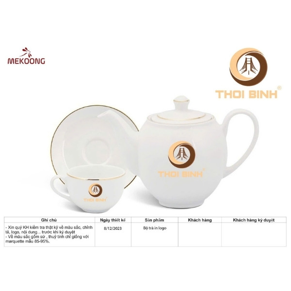 Đặc Điểm Nổi Bật Của Sản Phẩm Ấm Chén In Logo Quà Tặng Ming Long Trắng Camellia Chỉ Vàng Đẹp ACILGML79