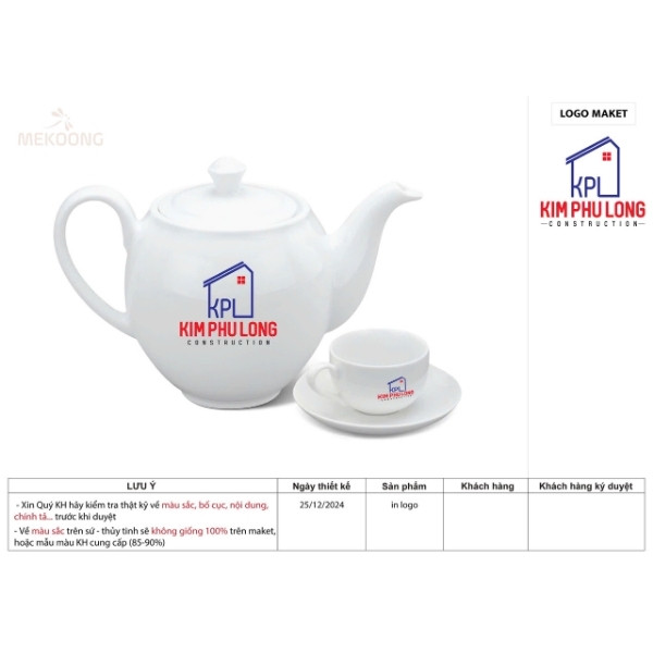 Hình Ảnh Thực Tế Về Mẫu Sản Phẩm Ắm Chén In Logo Quà Tặng Minh Long Có Nấp Camellia Trắng ACILGML78