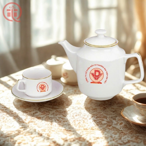 Giới Thiệu Về Sản Phẩm Ấm Chén In Logo Quà Tặng Minh Long Jasmine Chỉ Vàng ACILGML94 Ấm Chén In Logo Quà Tặng Minh Long Jasmine Chỉ Vàng ACILGML94