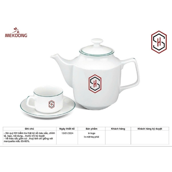 Mục Đích Sử Dụng Của Sản Phẩm Ắm Chén In Logo Quà Tặng Minh Long Jasmine Chỉ Xanh ACILGML97