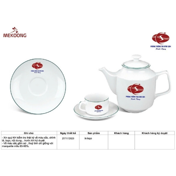 Tính Năng Ưu Việt Của Sản Phẩm Ắm Chén In Logo Quà Tặng Minh Long Jasmine Chỉ Xanh ACILGML97
