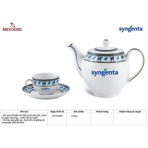 Hình Ảnh Mẫu Về Sản Phẩm Bộ Ấm Chén In Logo Quà Tặng Ming Long Camellia – Lộc Lạc ACILGML103
