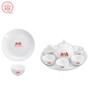 Bộ Ấm Chén In Logo Quà Tặng Minh Long Mẫu Đơn Chóp Lửa Đẹp ACILGML91