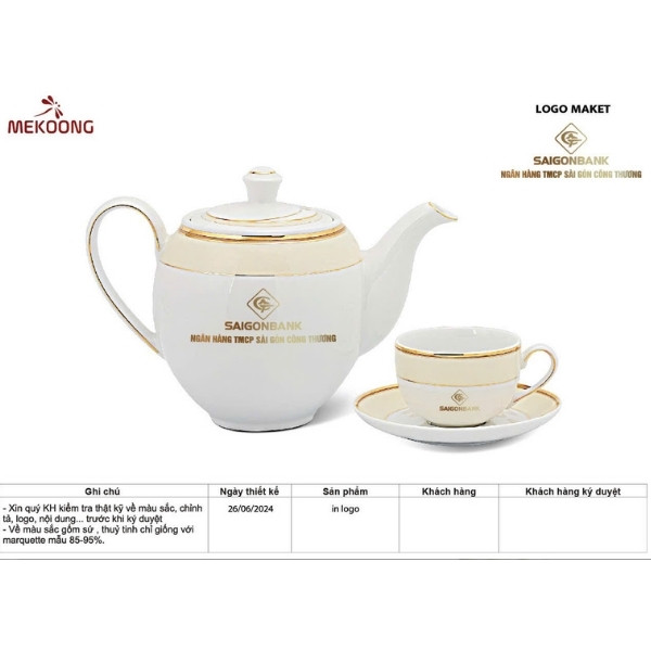 Ứng Dụng Đa Dạng Của Sản Phẩm Bộ Ấm Trà In Logo Đại Hội Quà Tặng Minh Long Viền Chỉ Vàng ACILGML87