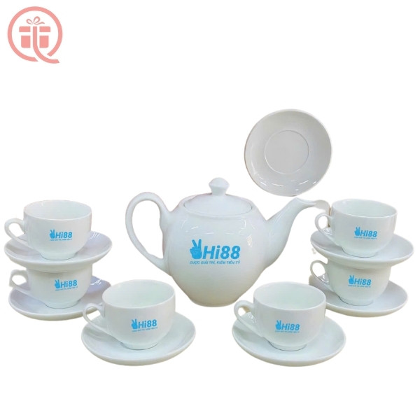 Giới Thiệu Về Sản Phẩm Bộ Ấm Trà In Logo Hi88 Quà Tặng Bát Tràng Dáng Bưởi Trắng Trơn ACILGBT96 Bộ Ấm Trà In Logo Hi88 Quà Tặng Bát Tràng Dáng Bưởi Trắng Trơn ACILGBT96