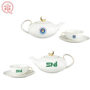 Bộ Ấm Trà In Logo Quà Tặng Minh Long - Anna Minh Nguyệt Chỉ Vàng ACILGML92
