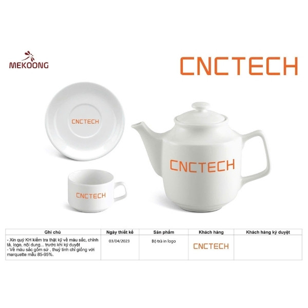 Hình ảnh Thực Tế Bộ Ấm Trà In Logo Quà Tặng Minh Long Có Nắp – Jasmine – Trắng ACILGML83