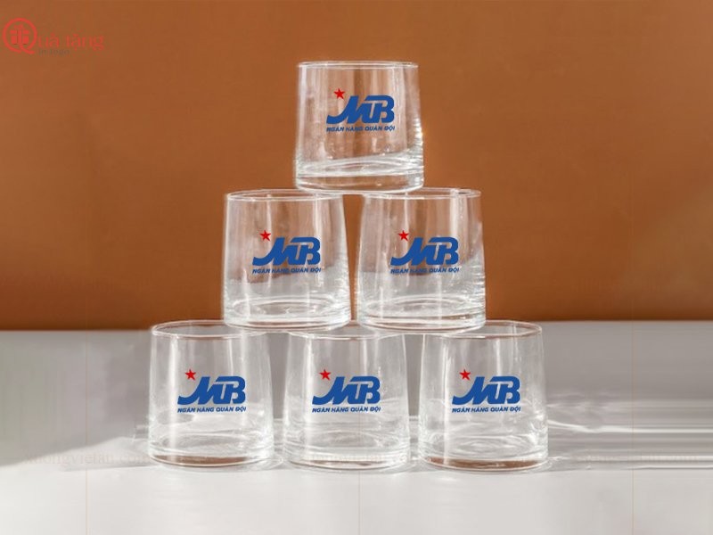 Bộ 6 Ly Thủy Tinh In Logo Tổng hợp mẫu quà tặng bất động sản doanh nghiệp ý nghĩa