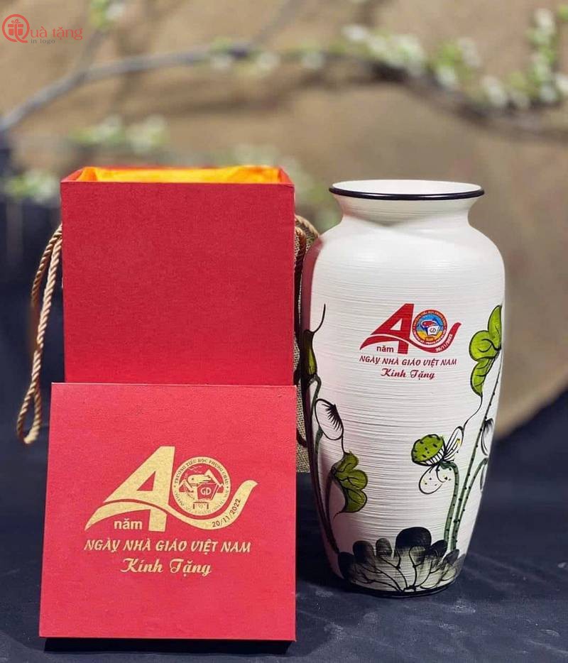 Bình Hoa Quà Tặng In Logo Set Bộ Quà Tặng Đại Hội Đảng Bộ Chất Lượng Ý Nghĩa