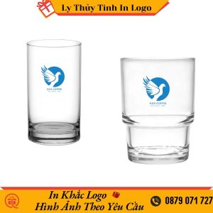 Bộ Ly thủy tinh in logo Goo Coffee tinh tế LTTIL36