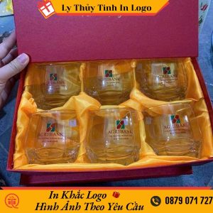 Bộ ly thủy tinh in logo Ngân Hàng Agribank quà tặng LTTIL47