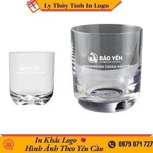 Cốc thủy tinh in logo Showroom Yadea Bảo Yến sang trọng LTTIL37