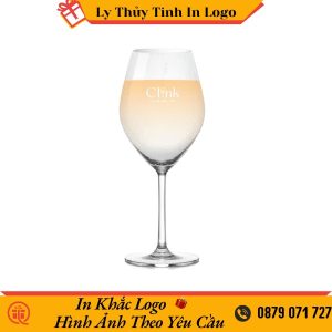 Ly vang thủy tinh in logo Clink And Drink giá tốt LTTIL42